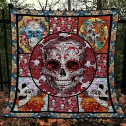 Skull Quilt Blanket Ver 71  Quilt and Home Decor