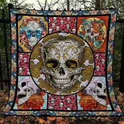 Skull Quilt Blanket Ver 72  Quilt and Home Decor