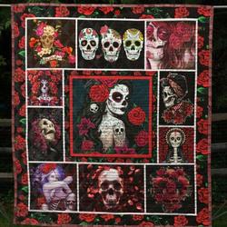Skull Quilt Blanket Ver 79  Quilt and Home Decor