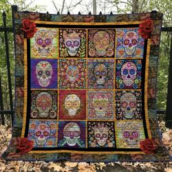 Skull Quilt Blanket Ver 80  Quilt and Home Decor
