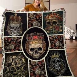 Skull Rose Quilt Blanket C9B300507Na and Home Decor