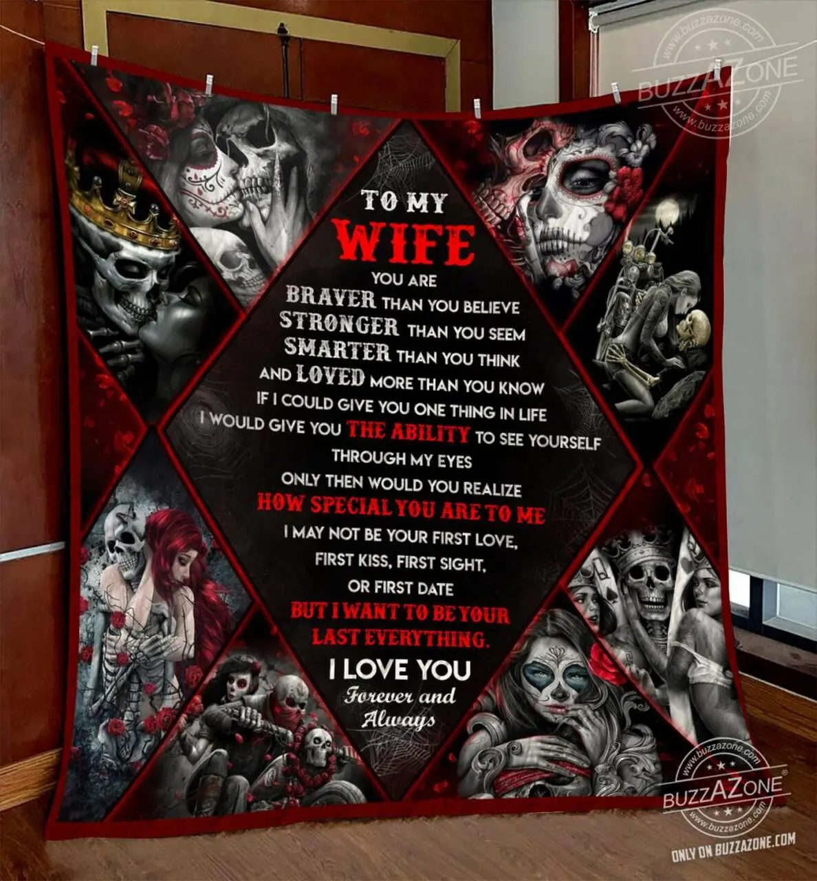 Skull Wife Braver Abilily Last Everything Quilt Cc and Home Decor