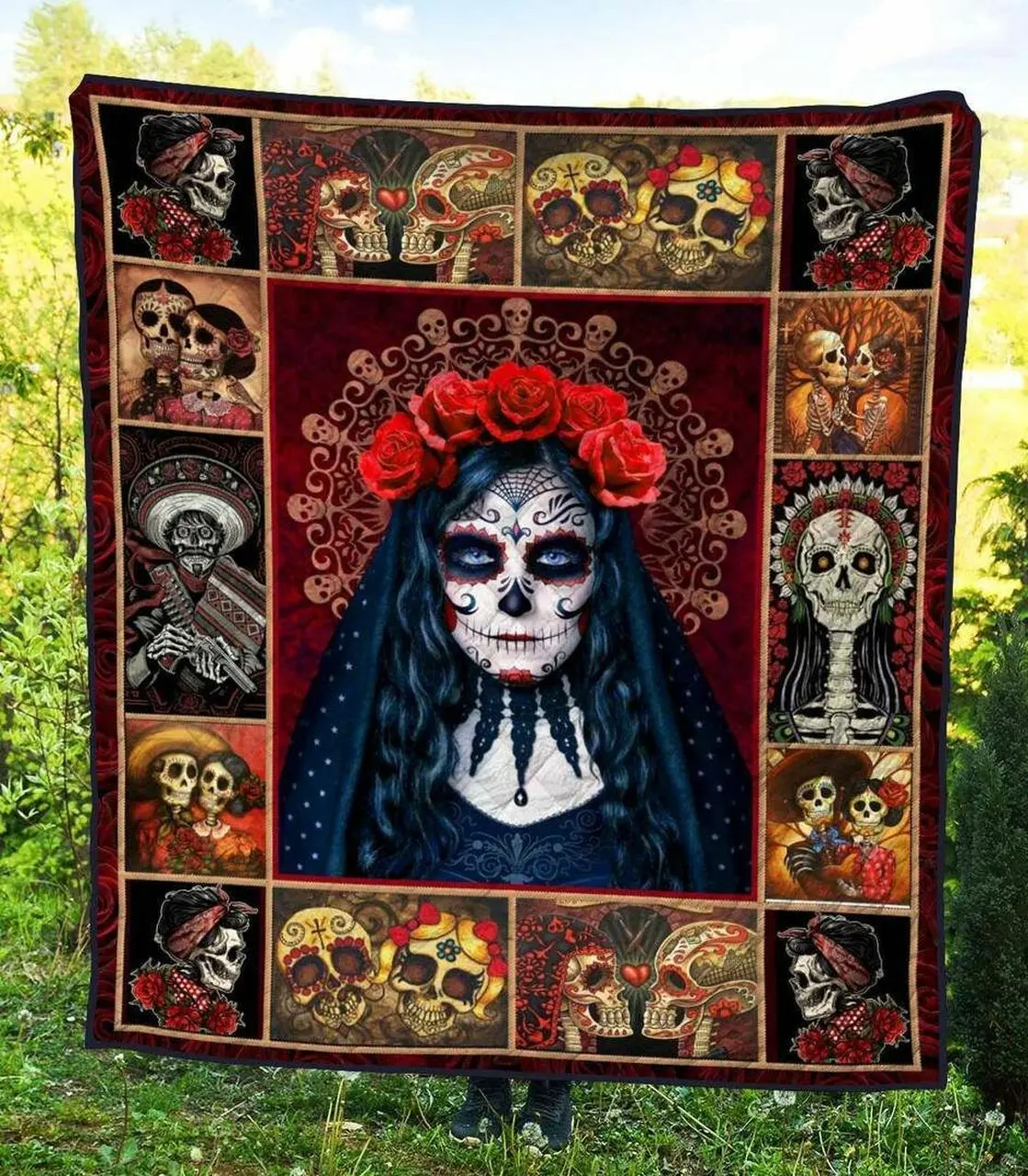 Skull YE050703A TBG Quilt Blanket and Home Decor