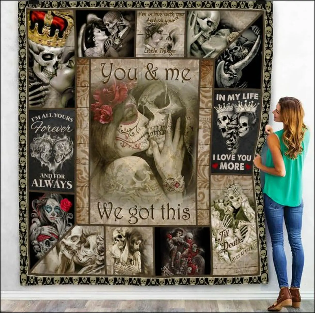 Skull You And Me We Got This Quilt Dnstyles and Home Decor