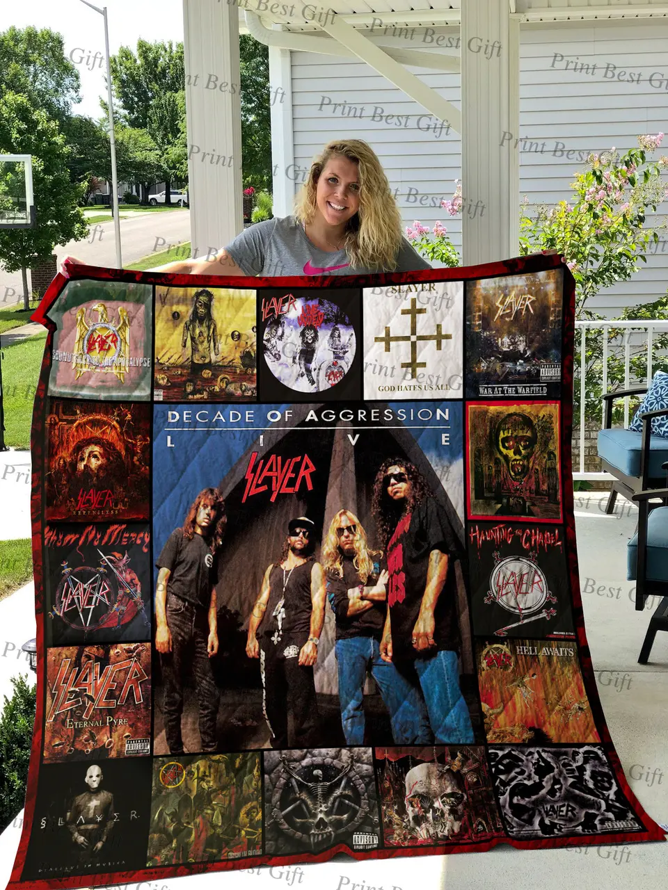 Slayer Albums Cover Poster Quilt 4 and Home Decor