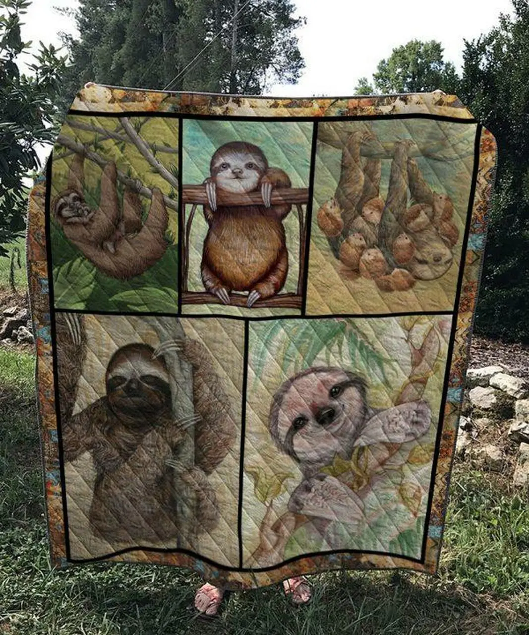 Sloth 1103 85 Quilt Blanket Quilt and Home Decor