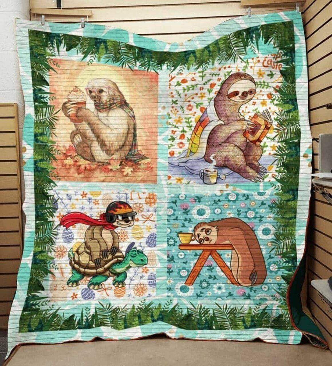 Sloth A Day Of Sloth Quilt Blanket Dhc04011936Dd and Home Decor
