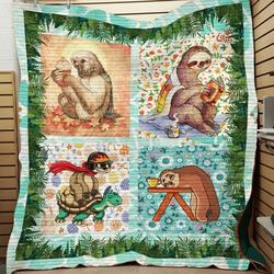 Sloth A Day Of Sloth Quilt Blanket Dhc04011936Dd and Home Decor