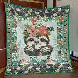 Sloth Be Happy Quilt Blanket Tm99  Quilt and Home Decor