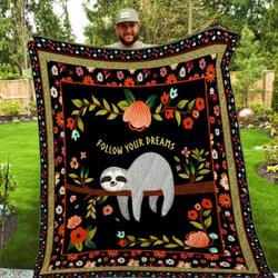 Sloth Follow Your Dreams Quilt Blanket 0803 P32 Dhc1312268Dd and Home Decor