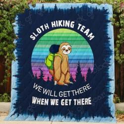 Sloth Hiking Team Cl2100460Mdq Quilt Blanket and Home Decor