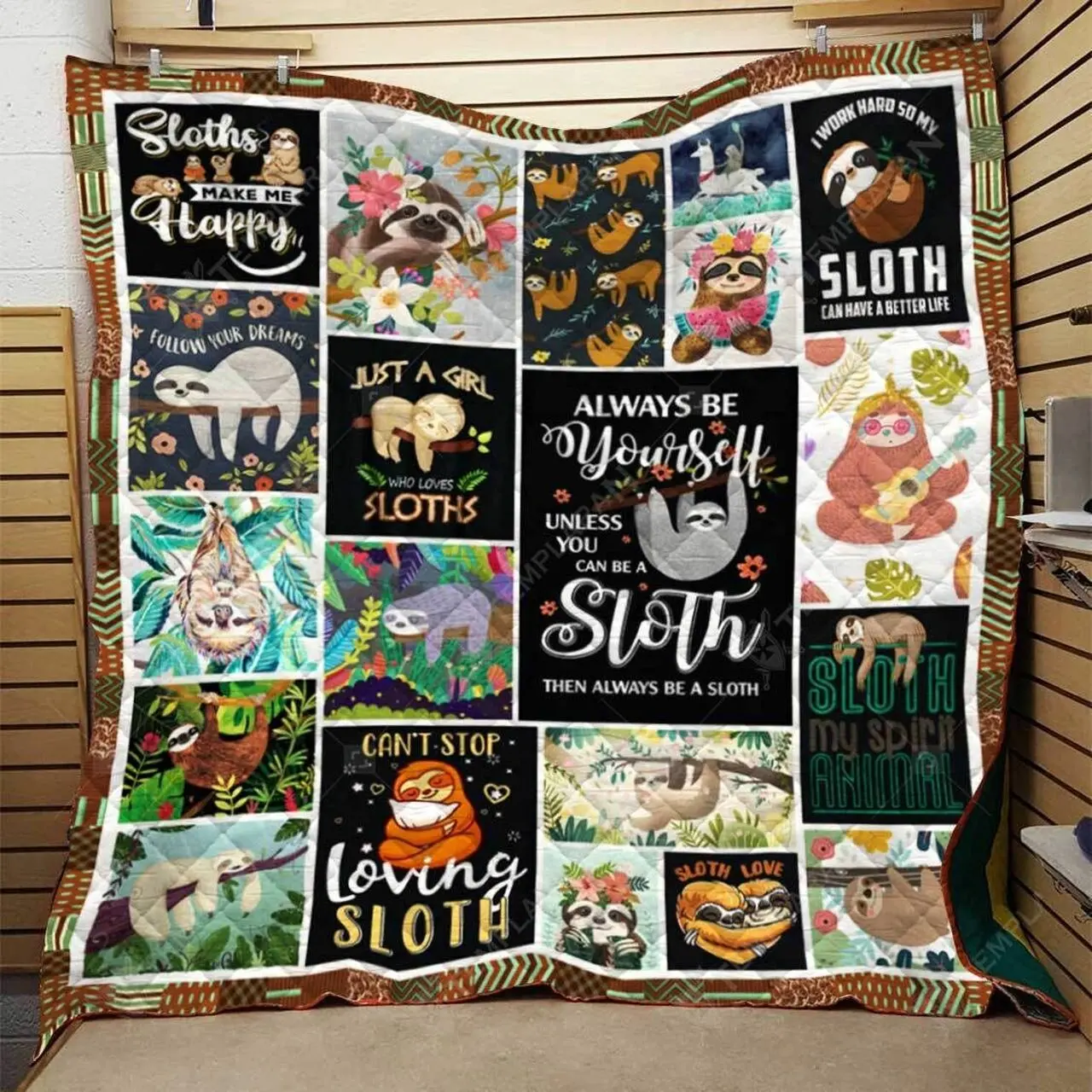 Sloth Quilt Hdq and Home Decor