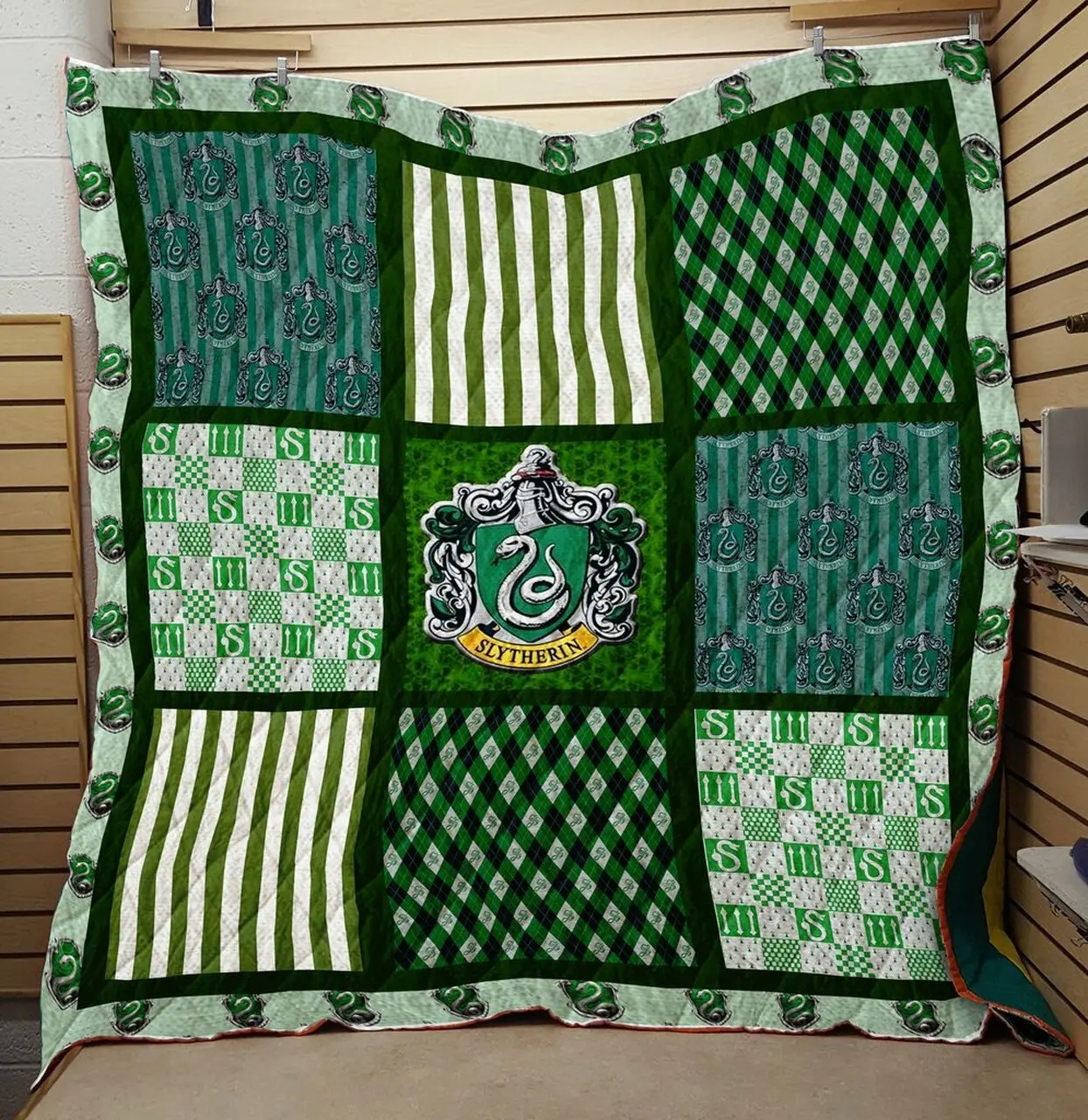 Slytherin House Quilt V4 Quilt and Home Decor