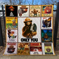 Smokey Bear Only You Can Prevent Wildfires Quilt Ko and Home Decor