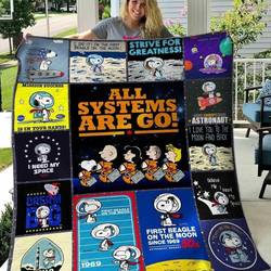 Snoopy 4 Blanket Th1607 Quilt and Home Decor