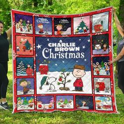 Snoopy And Charlie Brown Xmas Gift Idea Quilt and Home Decor