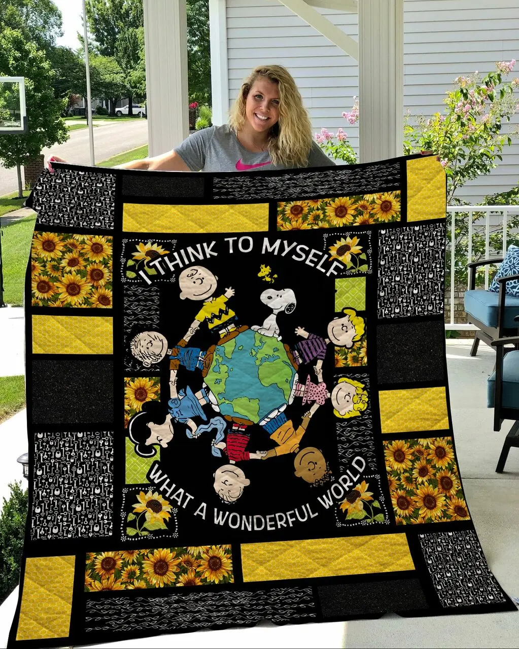 Snoopy And Friends Sunshine Quilt Quilt and Home Decor