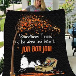 Snoopy And Jon Bon Jovi Quilt Blanket and Home Decor