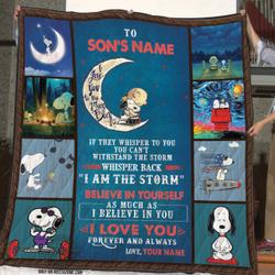 Snoopy Believe In Yourself Personalized Quilt Qh and Home Decor