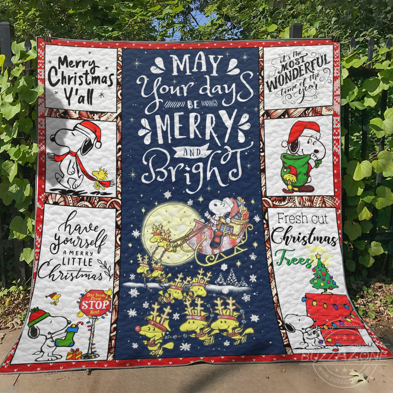 Snoopy May Your Days Be Merry Quilt - Nh and Home Decor