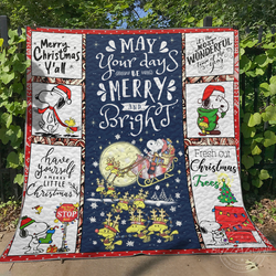 Snoopy May Your Days Be Merry Quilt - Nh and Home Decor