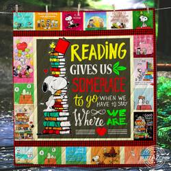 Snoopy Reading Quilt Cc and Home Decor