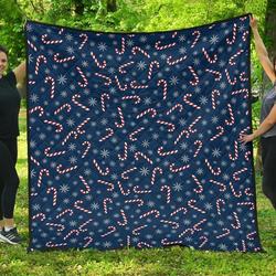 Snowflake Cady Cane Cl12100609Mdq Quilt Blanket and Home Decor