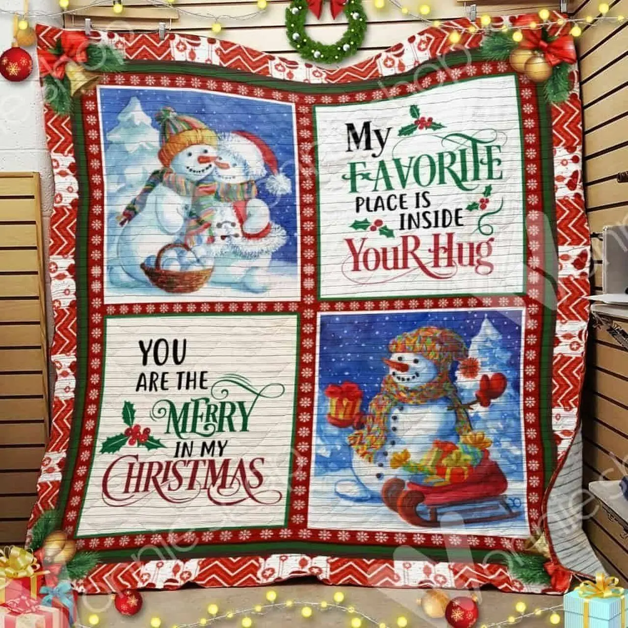 Snowman Christmas Hur Quilt bh and Home Decor