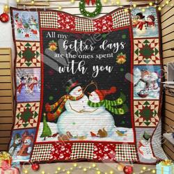 Snowman Christmas Hur Quilt Cysill and Home Decor