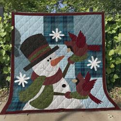 Snowman Hm130621 Quilt Blanket and Home Decor