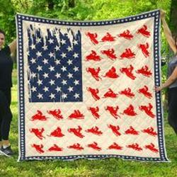 Snowmobile American Flag Quilt Blanket 4Unq4 Dhc0301501Dd and Home Decor