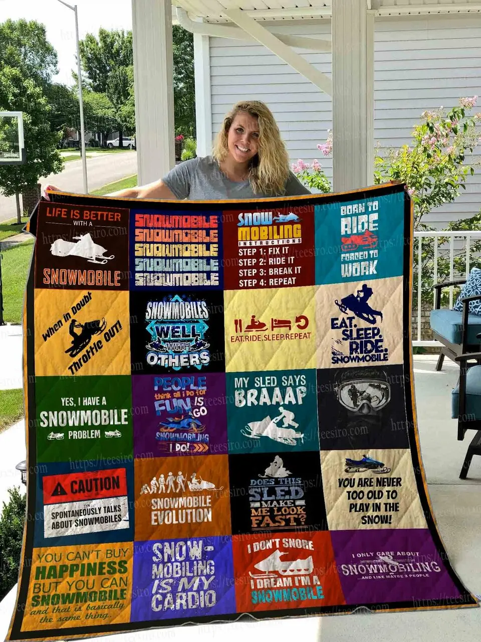 Snowmobile Quilt Blanket Dhc1501717Vt and Home Decor