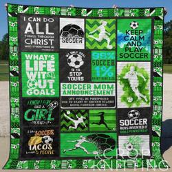 Soccer 9 Blanket Th1307 Quilt and Home Decor