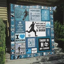 Soccer Act Like A Gentleman Play Like A Boss Quilt Blanket Great Customized Blanket Gifts For Birthday Christmas Thanksgiving and Home Decor