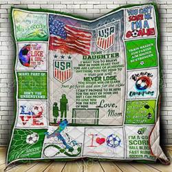 Soccer Daughter, Love, Mom Hur Quilt Cysiil and Home Decor