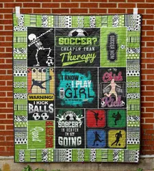 Soccer er Than Therapy Cld1706111 Quilt Blanket and Home Decor