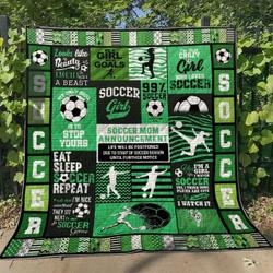 Soccer Hm290543 Quilt Blanket and Home Decor