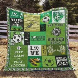 Soccer In My Heart Quilt Blanket Great Customized Blanket Gifts For Birthday Christmas Thanksgiving and Home Decor