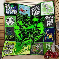 Soccer Is My Life Quilt Blanket Great Customized Blanket Gifts For Birthday Christmas Thanksgiving and Home Decor
