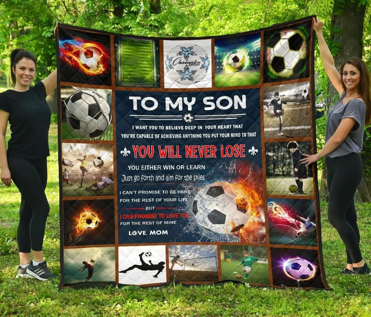 Soccer Love Son Mom Quilt Quilt and Home Decor