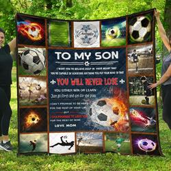 Soccer Love Son Mom Quilt  Quilt and Home Decor