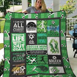 Soccer Mom Annoucement Quilt Blanket Great Customized Gifts For Birthday Christmas Thanksgiving MotherS Day Perfect Gifts For Soccer Lover and Home Decor