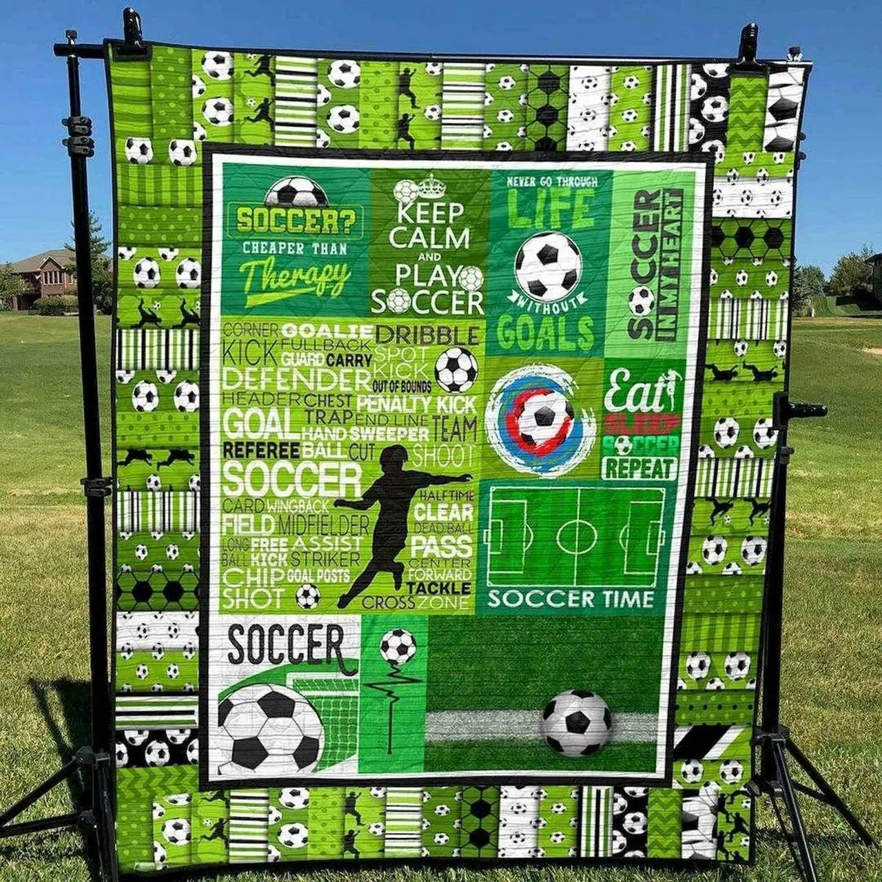 Soccer Player Pk270553 Quilt Blanket and Home Decor