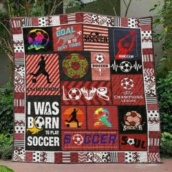 Soccer Quilt Blanket Ver 12  Quilt and Home Decor