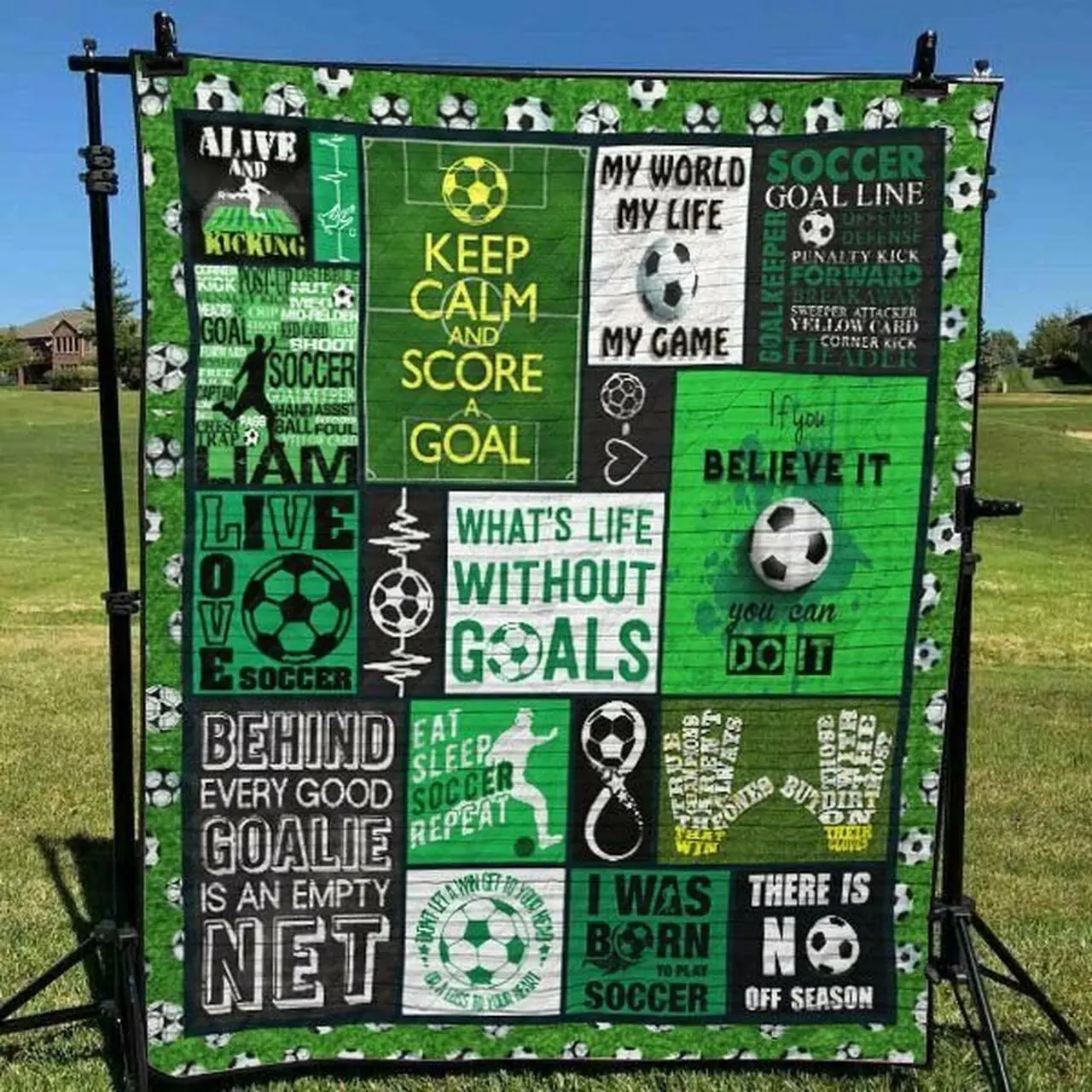 Soccer Tu310702C Tbg Quilt Blanket and Home Decor