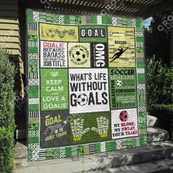 Soccer WhatS Life Without Goals Quilt Blanket Great Customized Blanket Gifts For Birthday Christmas Thanksgiving and Home Decor