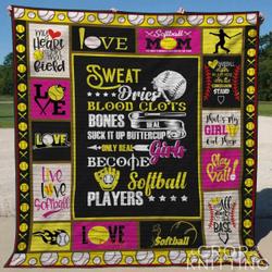 Softball 4 Blanket Th1307 Quilt and Home Decor