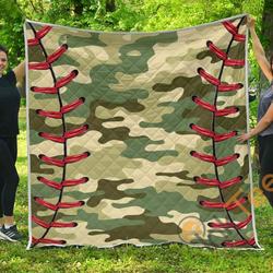 Softball Camouflage Premium Blanket TH0607 Quilt and Home Decor