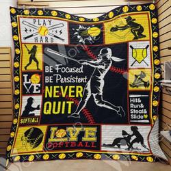 Softball Cl14100457Mdq Quilt Blanket and Home Decor