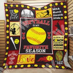 Softball Cl15100374Mdq Quilt Blanket and Home Decor